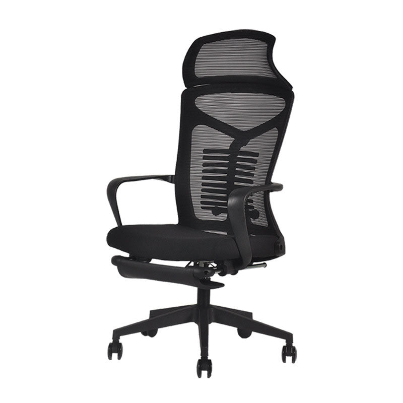 Black Modern & Contemporary Office Chair Fixed Arms Mid Back Home Office Chair 1 Piece Clearhalo 'furn' 'furn_office_chair' 'Furniture' 'Office Chairs' 'Office Furniture' 'office_chair' 5741160