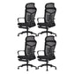Black Modern & Contemporary Office Chair Fixed Arms Mid Back Home Office Chair 4 Piece Set Clearhalo 'furn' 'furn_office_chair' 'Furniture' 'Office Chairs' 'Office Furniture' 'office_chair' 5741161