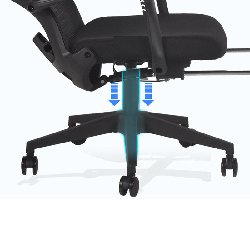 Black Modern & Contemporary Office Chair Fixed Arms Mid Back Home Office Chair Clearhalo 'furn' 'furn_office_chair' 'Furniture' 'Office Chairs' 'Office Furniture' 'office_chair' 5741165