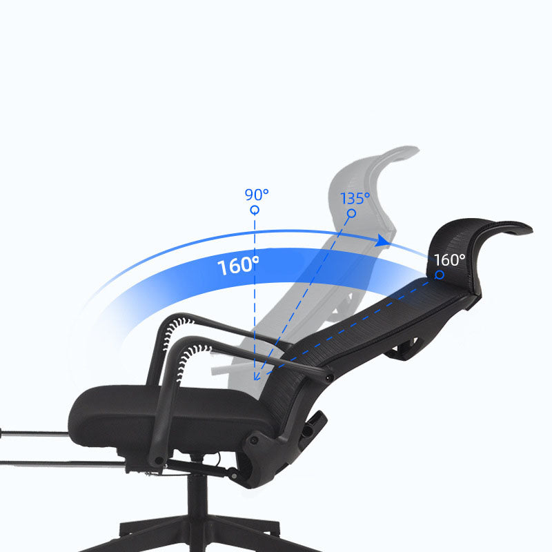 Black Modern & Contemporary Office Chair Fixed Arms Mid Back Home Office Chair Clearhalo 'furn' 'furn_office_chair' 'Furniture' 'Office Chairs' 'Office Furniture' 'office_chair' 5741166