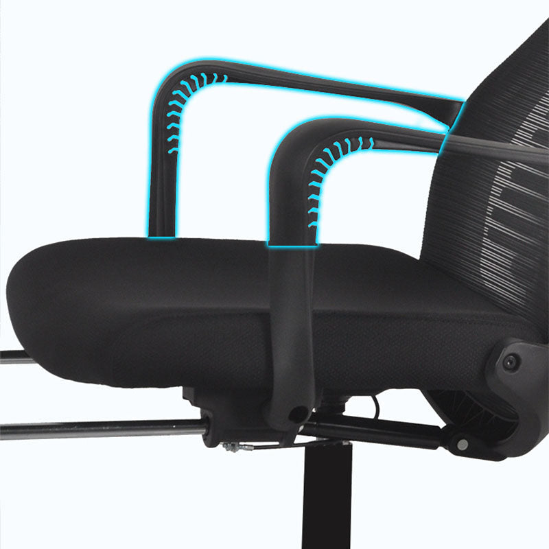 Black Modern & Contemporary Office Chair Fixed Arms Mid Back Home Office Chair Clearhalo 'furn' 'furn_office_chair' 'Furniture' 'Office Chairs' 'Office Furniture' 'office_chair' 5741168