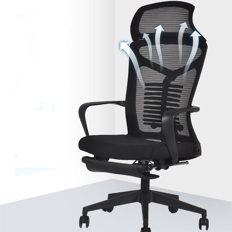 Black Modern & Contemporary Office Chair Fixed Arms Mid Back Home Office Chair Clearhalo 'furn' 'furn_office_chair' 'Furniture' 'Office Chairs' 'Office Furniture' 'office_chair' 5741171