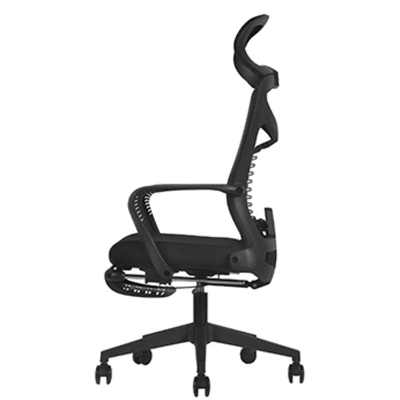 Black Modern & Contemporary Office Chair Fixed Arms Mid Back Home Office Chair Clearhalo 'furn' 'furn_office_chair' 'Furniture' 'Office Chairs' 'Office Furniture' 'office_chair' 5741173