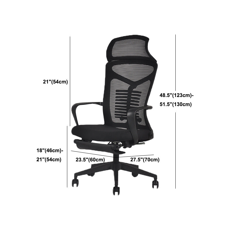 Black Modern & Contemporary Office Chair Fixed Arms Mid Back Home Office Chair Clearhalo 'furn' 'furn_office_chair' 'Furniture' 'Office Chairs' 'Office Furniture' 'office_chair' 5741174