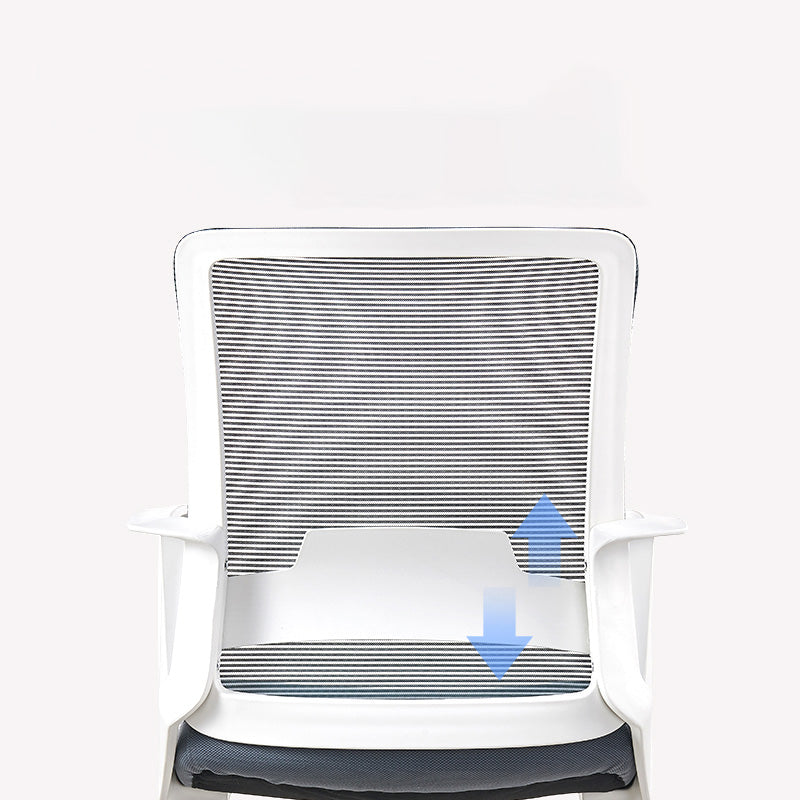 Sedia moderna a costine di back office sedia a braccioli cromati con ricino