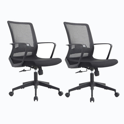 Sedia moderna a costine di back office sedia a braccioli cromati con ricino