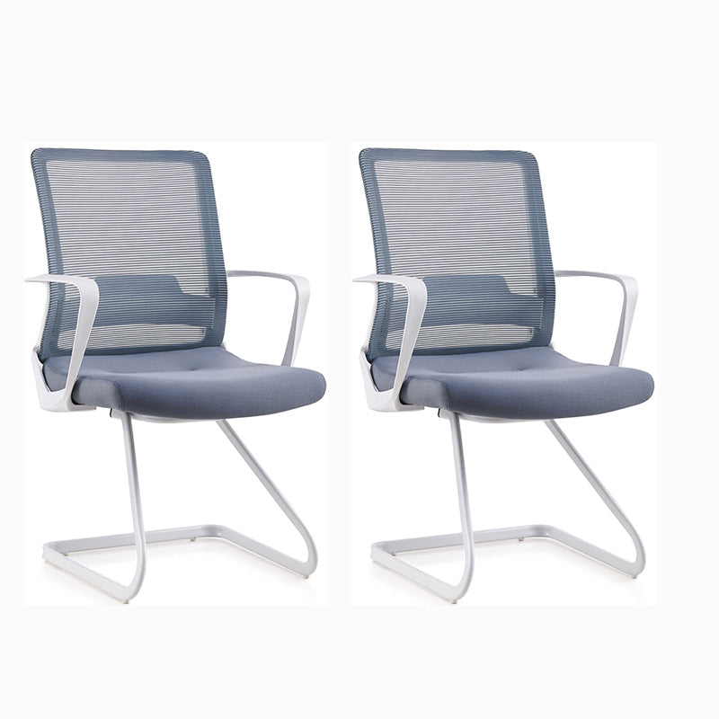 Sedia moderna a costine di back office sedia a braccioli cromati con ricino