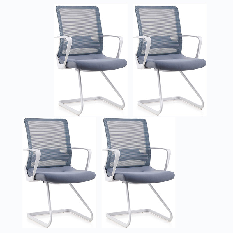 Sedia moderna a costine di back office sedia a braccioli cromati con ricino