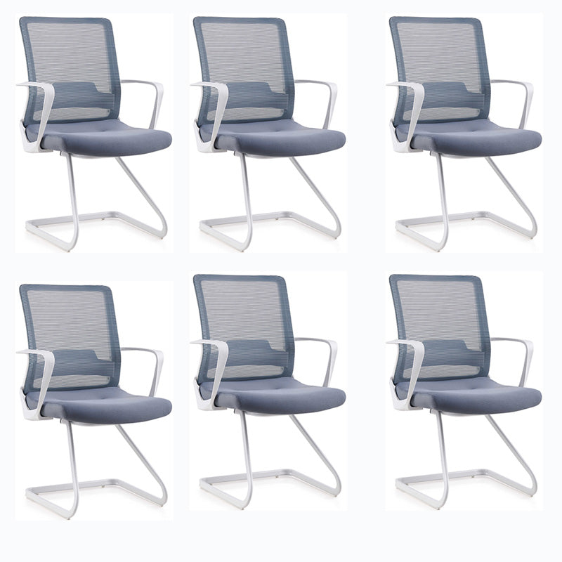 Sedia moderna a costine di back office sedia a braccioli cromati con ricino