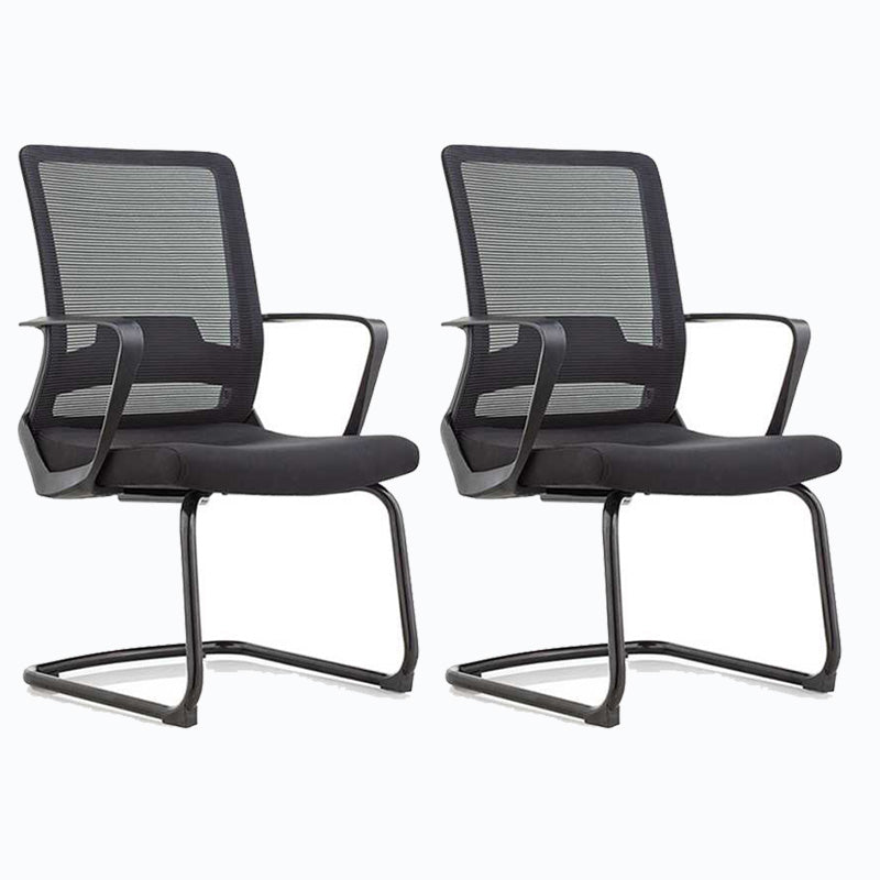 Sedia moderna a costine di back office sedia a braccioli cromati con ricino