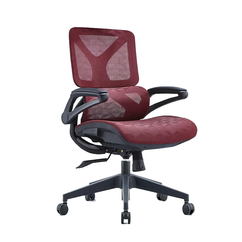 Low Back Office Chair Armrests Soft Cushioned Adjustable Swivel Task Chair Red 1 Piece Clearhalo 'furn' 'furn_office_chair' 'Furniture' 'Office Chairs' 'Office Furniture' 'office_chair' 5741298