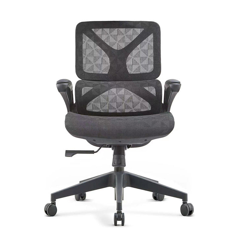 Low Back Office Chair Armrests Soft Cushioned Adjustable Swivel Task Chair Black 1 Piece Clearhalo 'furn' 'furn_office_chair' 'Furniture' 'Office Chairs' 'Office Furniture' 'office_chair' 5741308