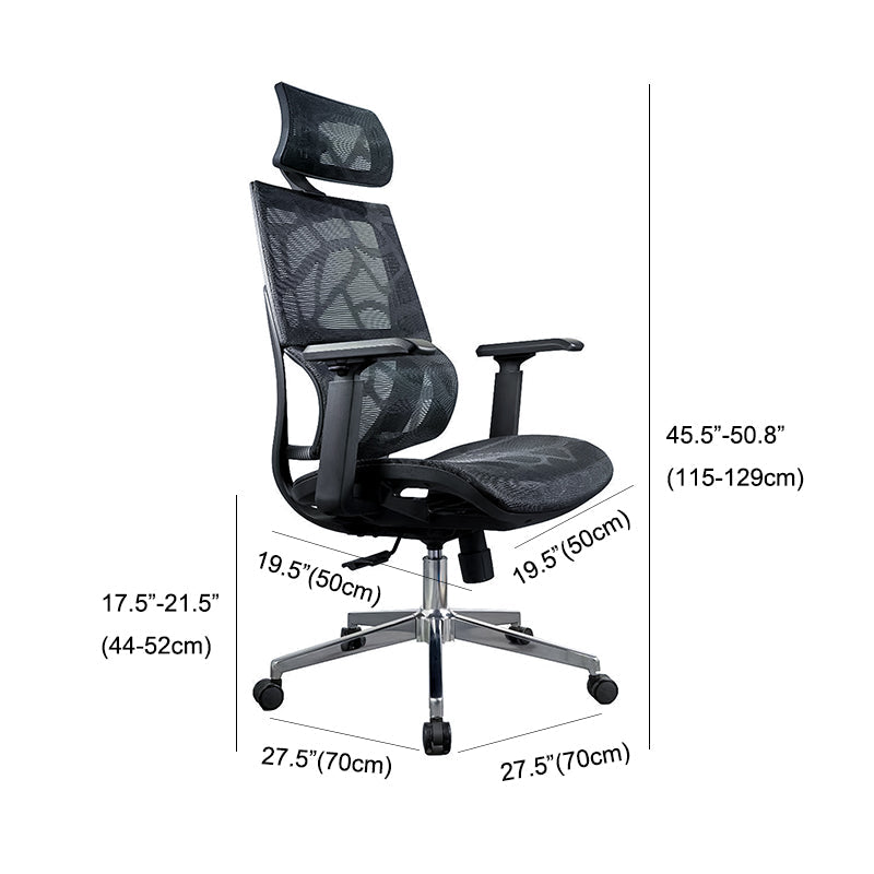 Mesh Desk Home Office Chair High Back Black Swivel Office Chair Clearhalo 'furn' 'furn_office_chair' 'Furniture' 'Office Chairs' 'Office Furniture' 'office_chair' 5741369