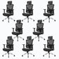 Velvet Task Chair Modern Home High-back Office Chair Ribbed Swivel