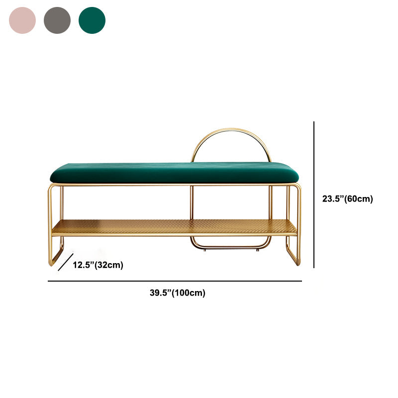 12.6 Inch Wide Glam Bench Foam Cushioned Bench with Shoe Storage Clearhalo 'Benches' 'Chairs & Seating' 'furn' 'furn_benches' 'Furniture' 'Living Room Furniture' 5741437