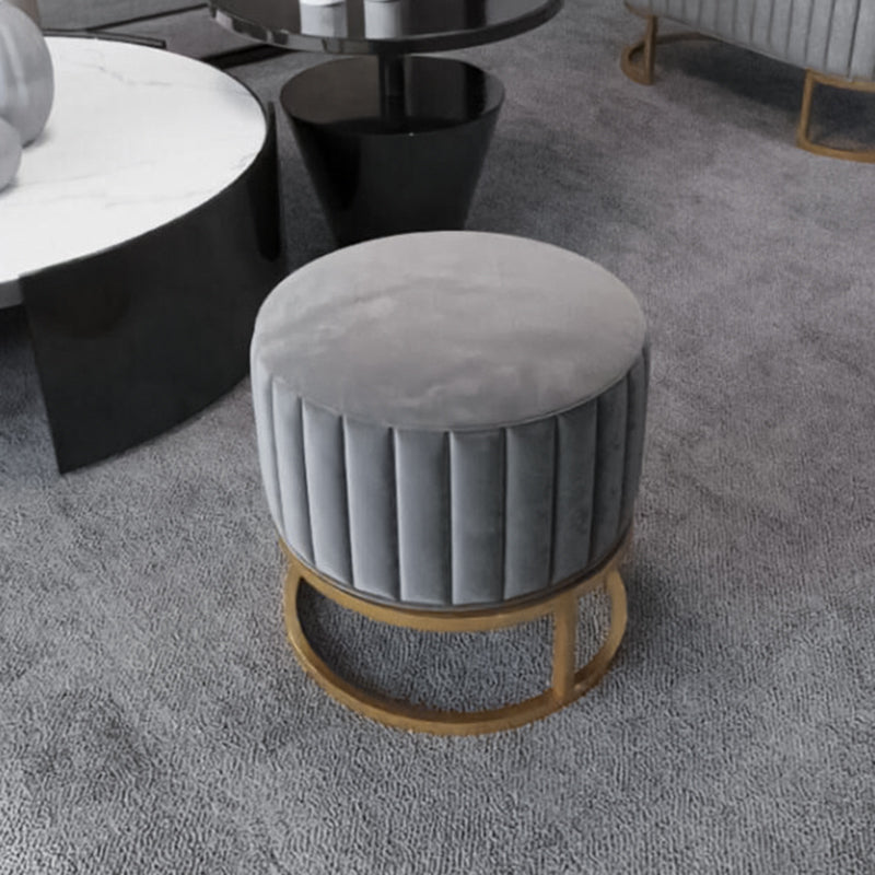 Glam Entryway Bench 15.75 Inch Wide Foam Cushioned Bench for Bedroom 16"L x 16"W x 17"H Grey Clearhalo 'Benches' 'Chairs & Seating' 'furn' 'furn_benches' 'Furniture' 'Living Room Furniture' 5741440