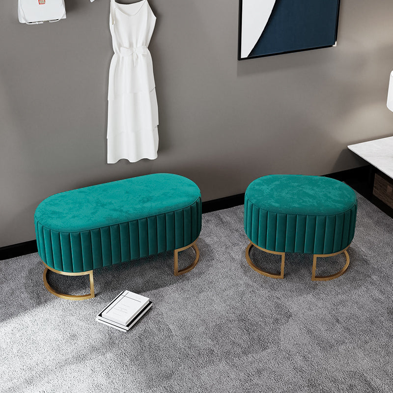 Glam Entryway Bench 15.75 Inch Wide Foam Cushioned Bench for Bedroom Clearhalo 'Benches' 'Chairs & Seating' 'furn' 'furn_benches' 'Furniture' 'Living Room Furniture' 5741444