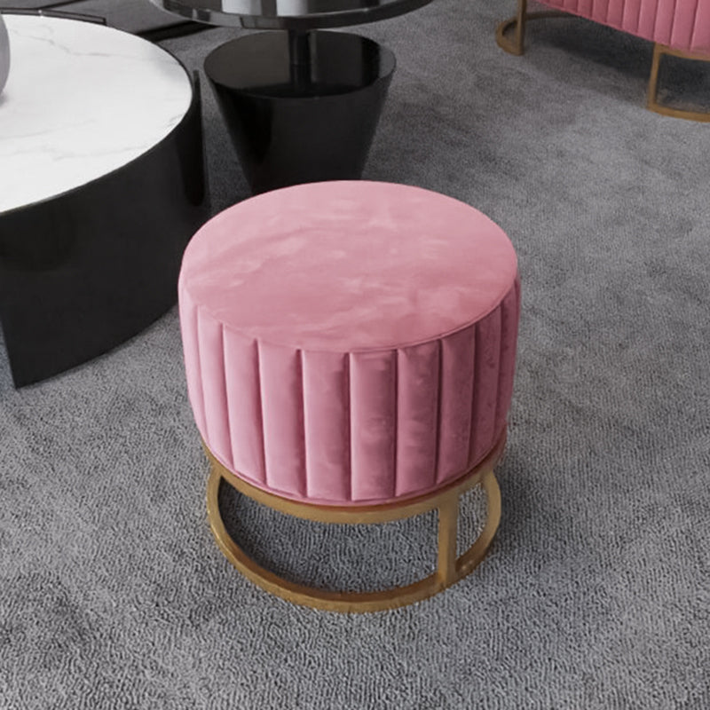 Glam Entryway Bench 15.75 Inch Wide Foam Cushioned Bench for Bedroom 16"L x 16"W x 17"H Pink Clearhalo 'Benches' 'Chairs & Seating' 'furn' 'furn_benches' 'Furniture' 'Living Room Furniture' 5741445