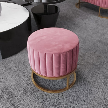 Glam Entryway Bench 15.75 Inch Wide Foam Cushioned Bench for Bedroom 16"L x 16"W x 17"H Pink Clearhalo 'Benches' 'Chairs & Seating' 'furn' 'furn_benches' 'Furniture' 'Living Room Furniture' 5741445