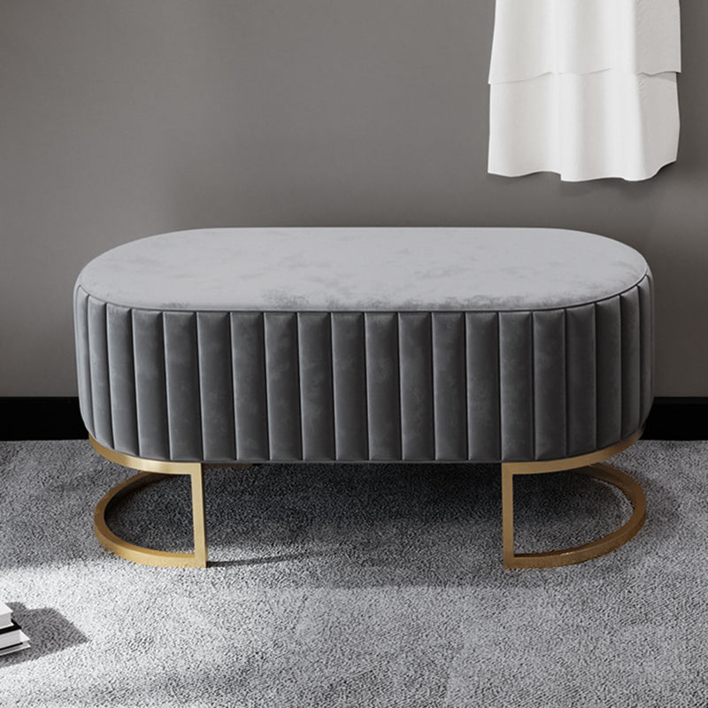 Glam Entryway Bench 15.75 Inch Wide Foam Cushioned Bench for Bedroom 35.4"L x 15.7"W x 16.9"H Grey Clearhalo 'Benches' 'Chairs & Seating' 'furn' 'furn_benches' 'Furniture' 'Living Room Furniture' 5741455