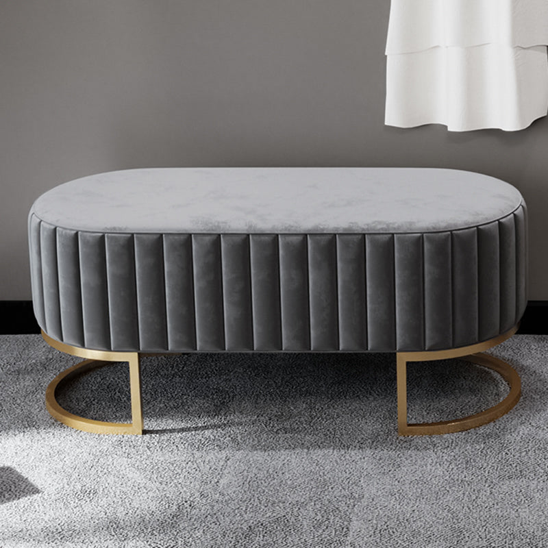 Glam Entryway Bench 15.75 Inch Wide Foam Cushioned Bench for Bedroom 47.2"L x 15.7"W x 16.9"H Grey Clearhalo 'Benches' 'Chairs & Seating' 'furn' 'furn_benches' 'Furniture' 'Living Room Furniture' 5741458