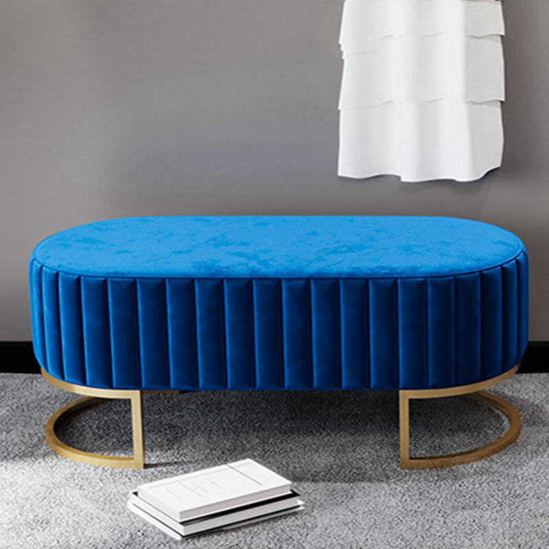 Glam Entryway Bench 15.75 Inch Wide Foam Cushioned Bench for Bedroom 47.2"L x 15.7"W x 16.9"H Blue Clearhalo 'Benches' 'Chairs & Seating' 'furn' 'furn_benches' 'Furniture' 'Living Room Furniture' 5741460