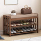 10.6"W Contemporary Entryway Bench Wood Cushioned Seating Bench 35.4"L x 10.6"W x 17.3"H Taupe Clearhalo 'Benches' 'Chairs & Seating' 'furn' 'furn_benches' 'Furniture' 'Living Room Furniture' 5741505