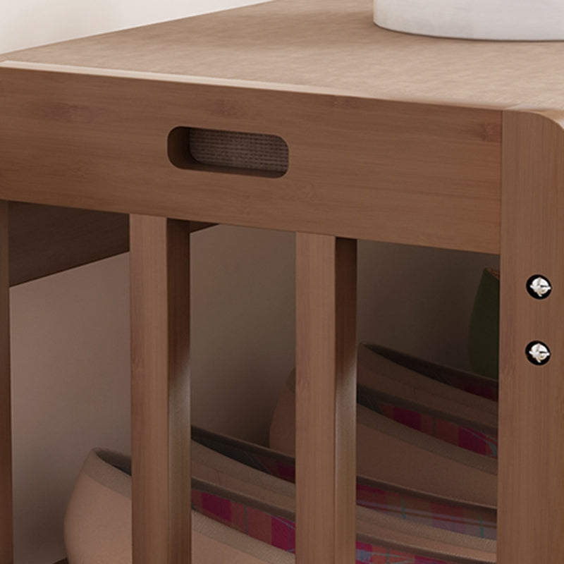 10.6"W Contemporary Entryway Bench Wood Cushioned Seating Bench Clearhalo 'Benches' 'Chairs & Seating' 'furn' 'furn_benches' 'Furniture' 'Living Room Furniture' 5741507