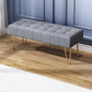 Glam Seating Bench 15.75 Inch Wide Cushioned Bench for Bedroom 39.5"L x 16"W x 16"H Silver Gray Clearhalo 'Benches' 'Chairs & Seating' 'furn' 'furn_benches' 'Furniture' 'Living Room Furniture' 5741532