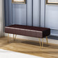 Glam Seating Bench 15.75 Inch Wide Cushioned Bench for Bedroom 39.5"L x 16"W x 16"H Brown Clearhalo 'Benches' 'Chairs & Seating' 'furn' 'furn_benches' 'Furniture' 'Living Room Furniture' 5741533