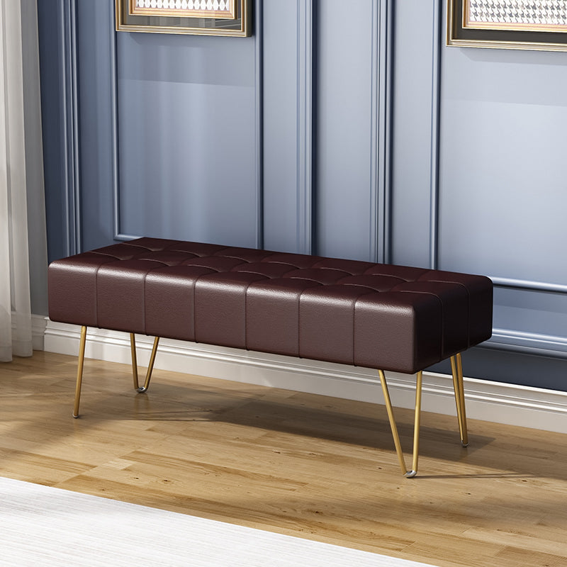 Glam Seating Bench 15.75 Inch Wide Cushioned Bench for Bedroom 39.5"L x 16"W x 16"H Brown Clearhalo 'Benches' 'Chairs & Seating' 'furn' 'furn_benches' 'Furniture' 'Living Room Furniture' 5741533