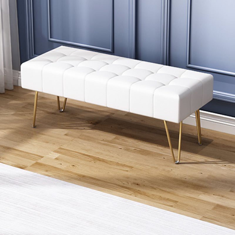 Glam Seating Bench 15.75 Inch Wide Cushioned Bench for Bedroom 39.5"L x 16"W x 16"H White Clearhalo 'Benches' 'Chairs & Seating' 'furn' 'furn_benches' 'Furniture' 'Living Room Furniture' 5741535