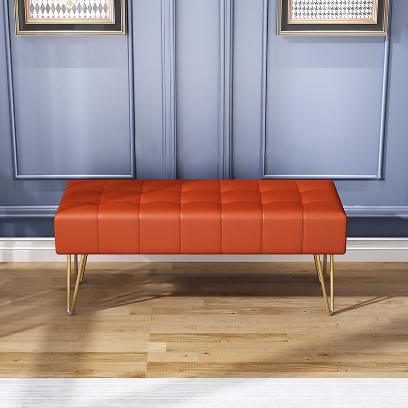 Glam Seating Bench 15.75 Inch Wide Cushioned Bench for Bedroom 39.5"L x 16"W x 16"H Orange Clearhalo 'Benches' 'Chairs & Seating' 'furn' 'furn_benches' 'Furniture' 'Living Room Furniture' 5741536