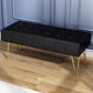 Glam Seating Bench 15.75 Inch Wide Cushioned Bench for Bedroom 39.5"L x 16"W x 16"H Black Clearhalo 'Benches' 'Chairs & Seating' 'furn' 'furn_benches' 'Furniture' 'Living Room Furniture' 5741538