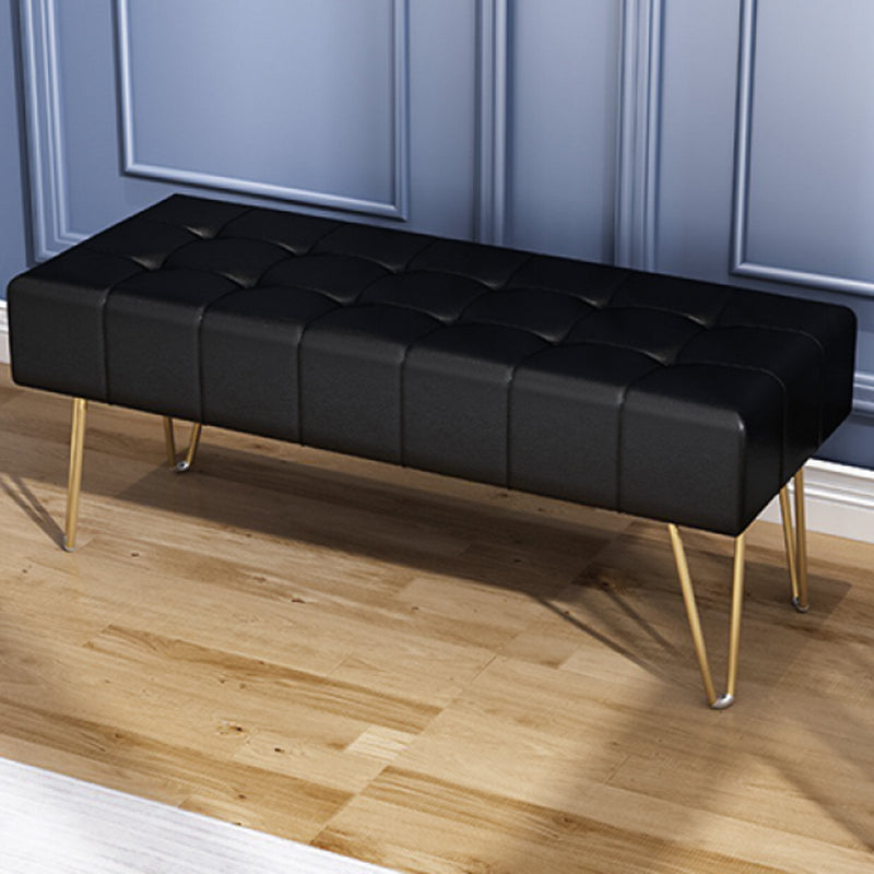 Glam Seating Bench 15.75 Inch Wide Cushioned Bench for Bedroom 39.5"L x 16"W x 16"H Black Clearhalo 'Benches' 'Chairs & Seating' 'furn' 'furn_benches' 'Furniture' 'Living Room Furniture' 5741538