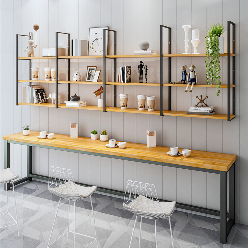 Modern Natural Floating Book Shelf Coffee Shop 43.3" H Bookshelf Clearhalo 'Bookcases' 'furn' 'furn_bookcases' 'Furniture' 'Office Furniture' 5741625