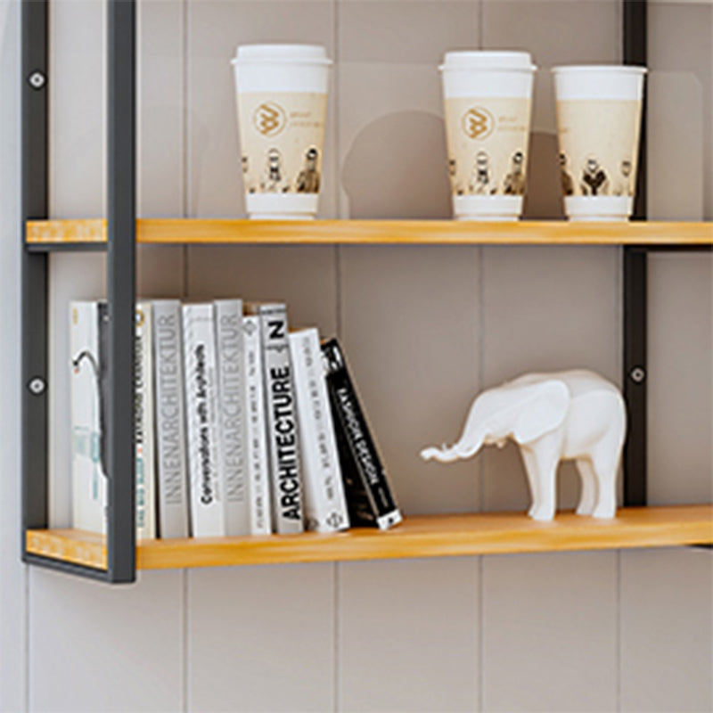 Modern Natural Floating Book Shelf Coffee Shop 43.3" H Bookshelf Clearhalo 'Bookcases' 'furn' 'furn_bookcases' 'Furniture' 'Office Furniture' 5741631