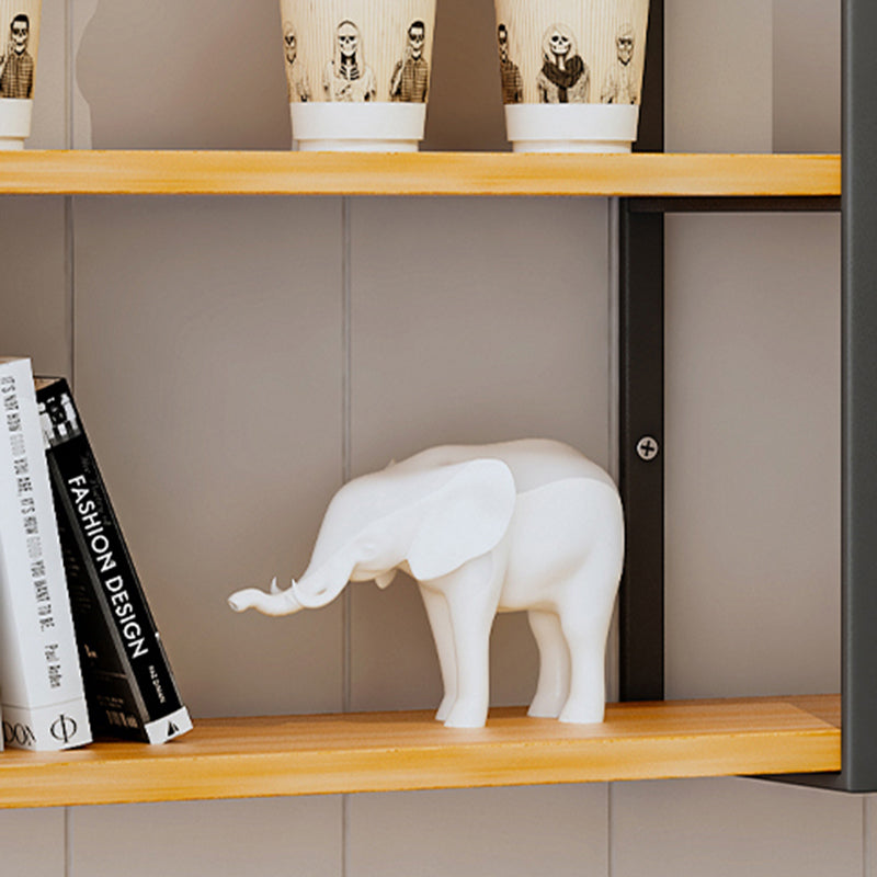 Modern Natural Floating Book Shelf Coffee Shop 43.3" H Bookshelf Clearhalo 'Bookcases' 'furn' 'furn_bookcases' 'Furniture' 'Office Furniture' 5741633