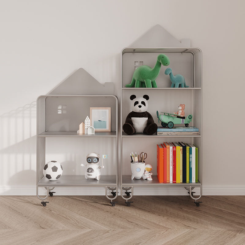 Modern Metal Bookshelf Standard Open Shelf Bookcase in Burnish