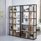 Modern Metal and Wooden Book Shelf Open Study Room Bookcase with Shelves Clearhalo 'Bookcases' 'furn' 'furn_bookcases' 'Furniture' 'Office Furniture' 5741781