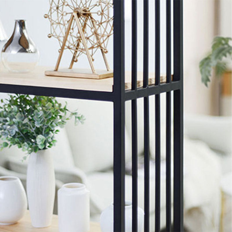 Modern Metal and Wooden Book Shelf Open Study Room Bookcase with Shelves Clearhalo 'Bookcases' 'furn' 'furn_bookcases' 'Furniture' 'Office Furniture' 5741791