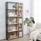 Modern Metal and Wooden Book Shelf Open Study Room Bookcase with Shelves Clearhalo 'Bookcases' 'furn' 'furn_bookcases' 'Furniture' 'Office Furniture' 5741795