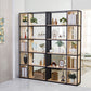 Modern Metal and Wooden Book Shelf Open Study Room Bookcase with Shelves Clearhalo 'Bookcases' 'furn' 'furn_bookcases' 'Furniture' 'Office Furniture' 5741796
