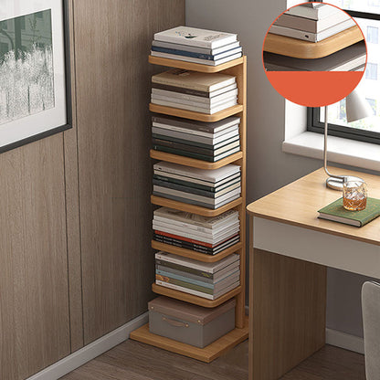 Étagère de livre géométrique contemporain avec étagères rectangulaires bibliothèque en bois