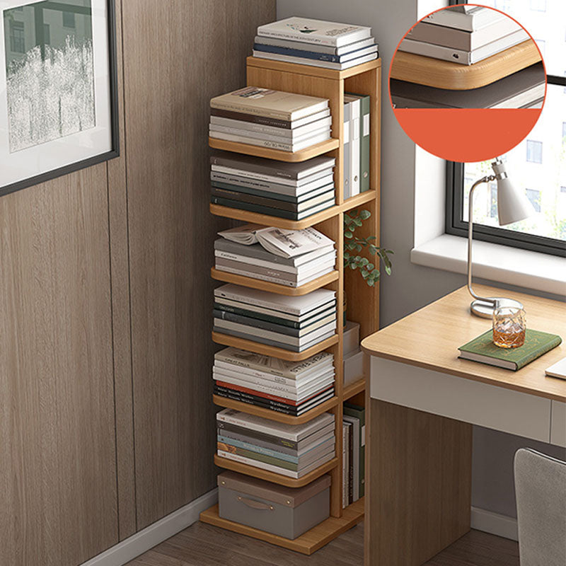 Étagère de livre géométrique contemporain avec étagères rectangulaires bibliothèque en bois
