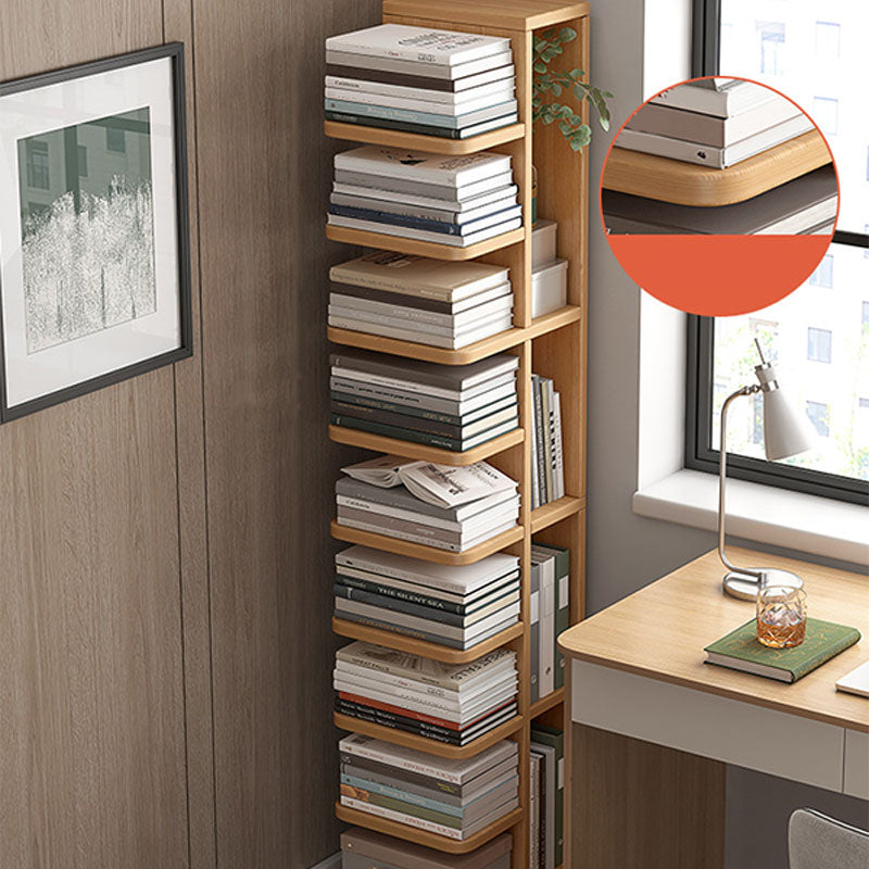 Étagère de livre géométrique contemporain avec étagères rectangulaires bibliothèque en bois