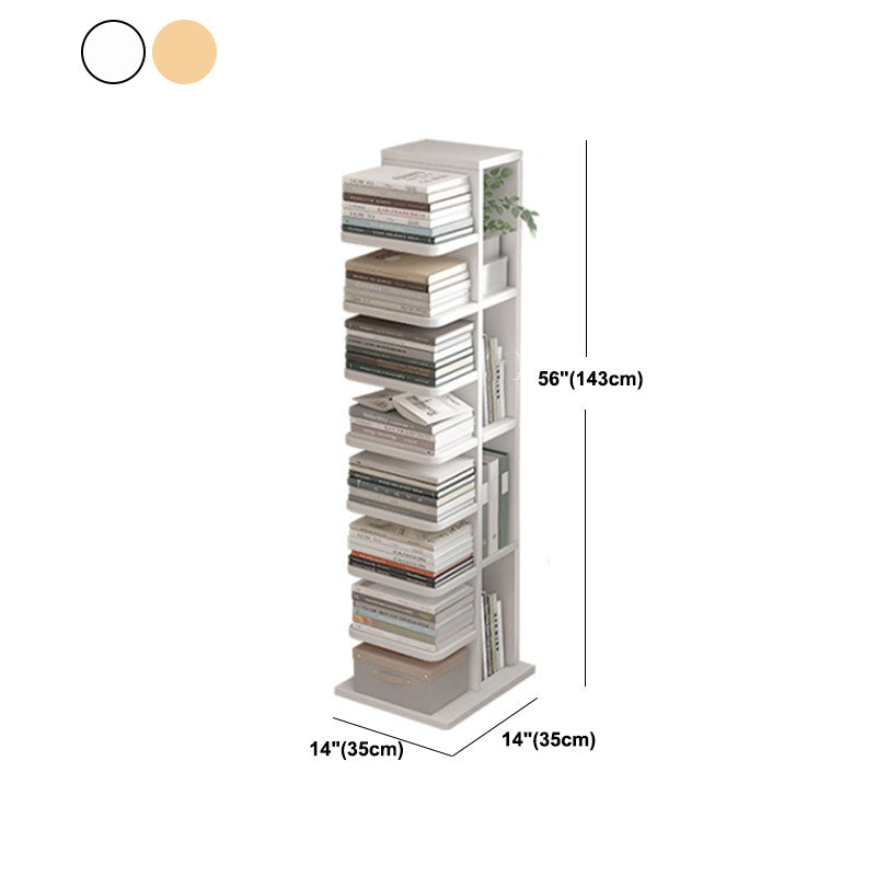 Étagère de livre géométrique contemporain avec étagères rectangulaires bibliothèque en bois
