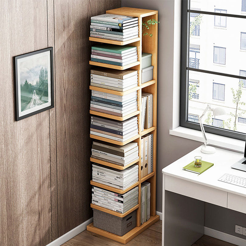 Scaffale di libri di legno di libreria geometrica contemporanea 11,8 "di larghezza