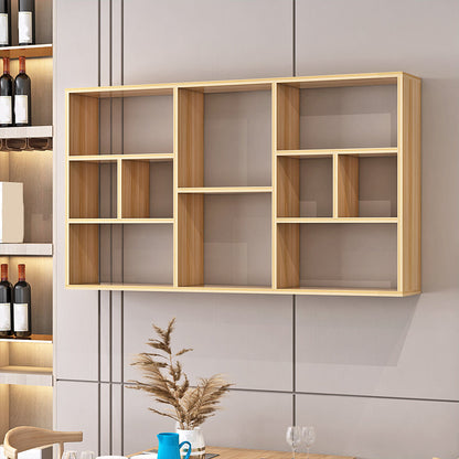 Contemporary Wooden Shelf Bookcase Wall Mounted Floating Bookcase