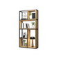 Contemporary Metal and Wooden Shelf Bookcase Open Bookcase for Office